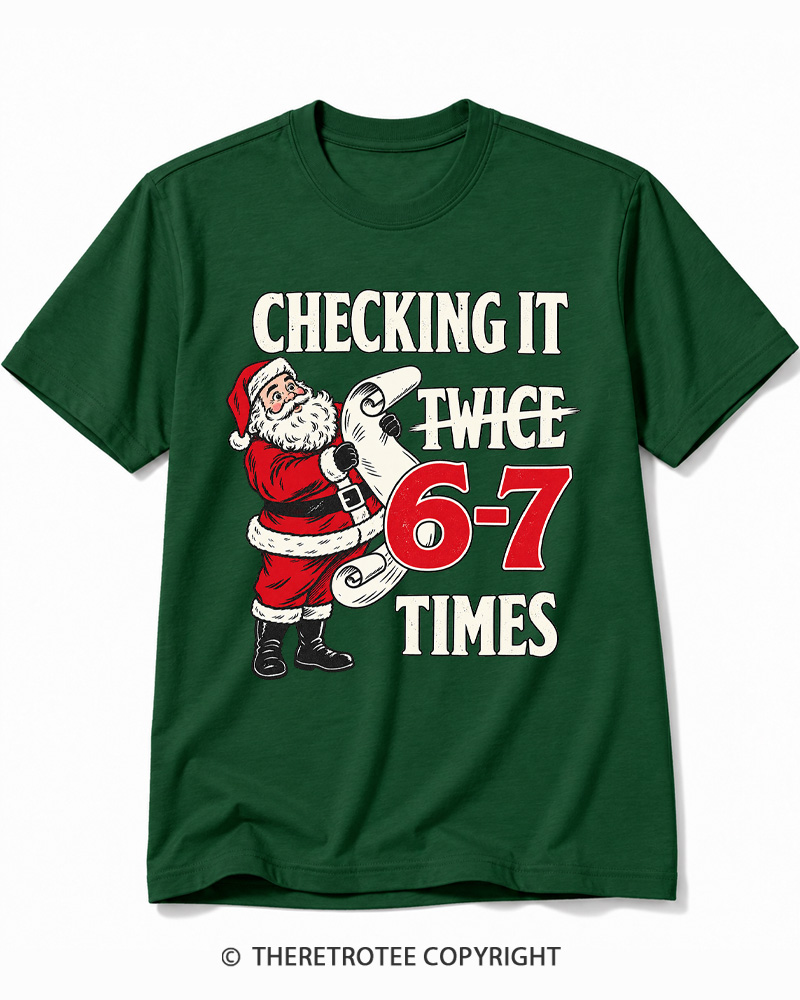 TheRetroTee Checking It Twice 6–7 Times Vintage Cotton T-Shirt