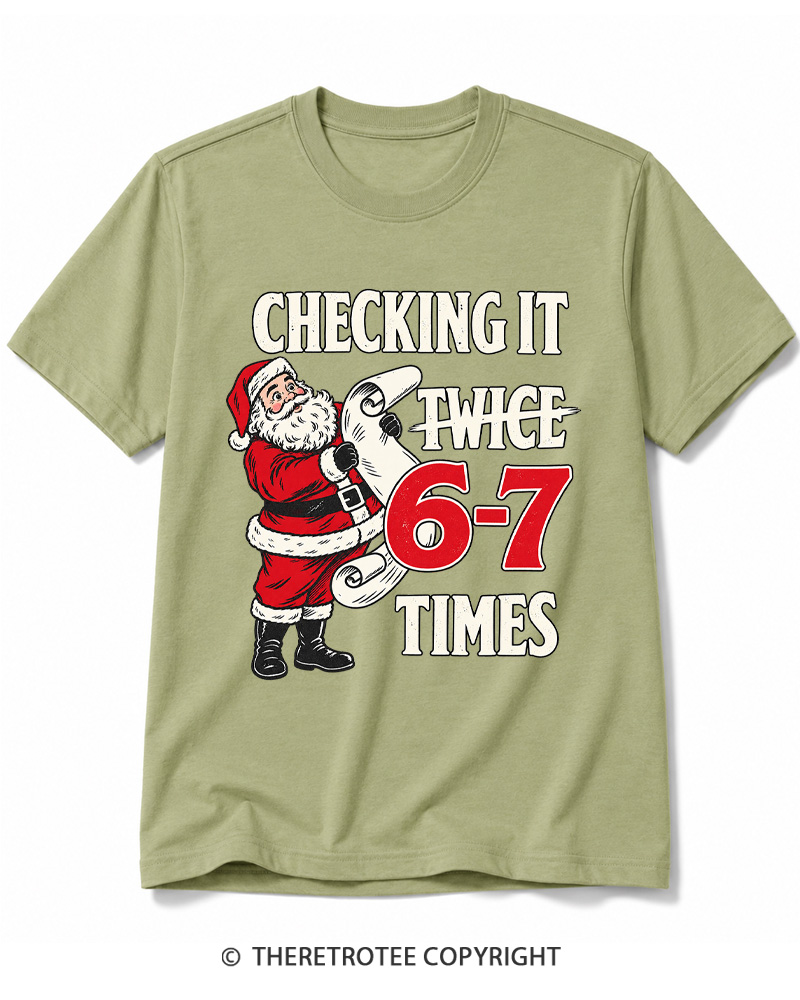 TheRetroTee Checking It Twice 6–7 Times Vintage Cotton T-Shirt