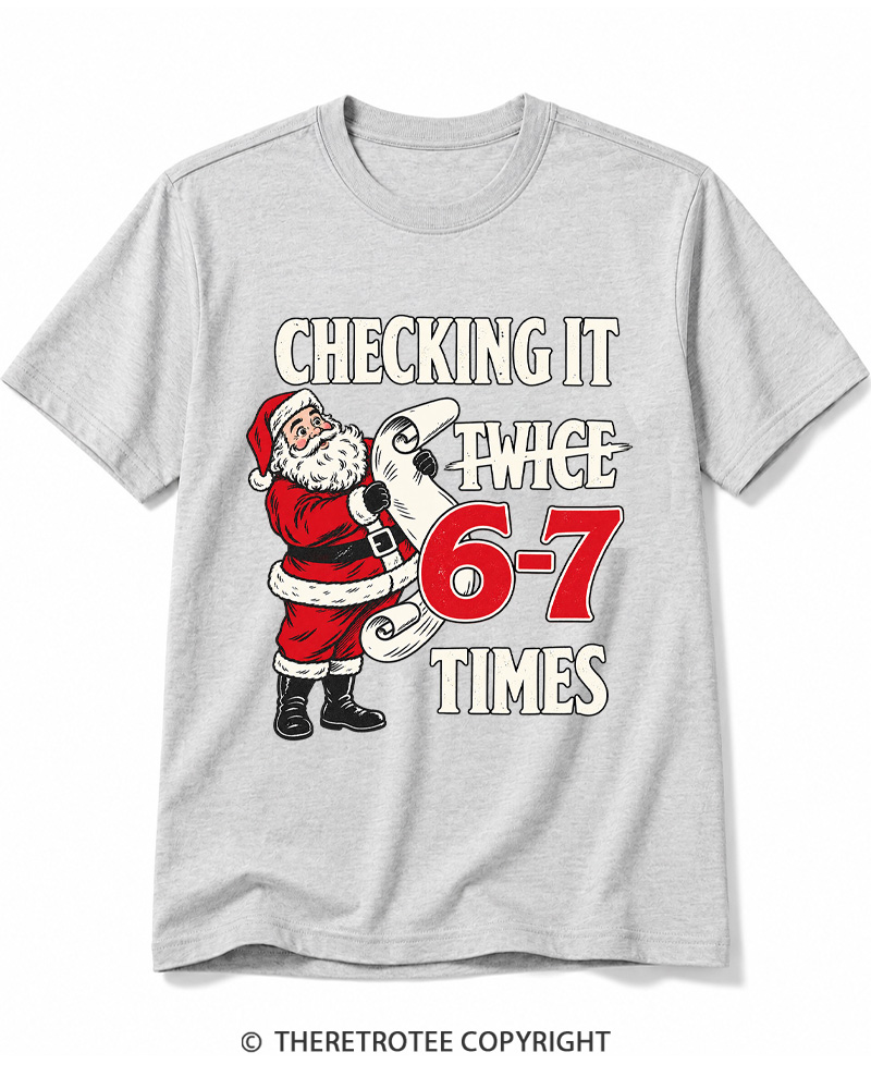 TheRetroTee Checking It Twice 6–7 Times Vintage Cotton T-Shirt