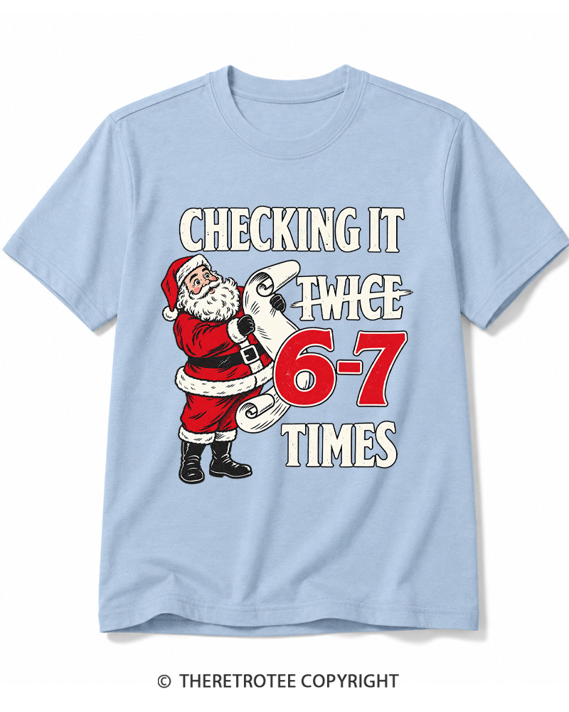 TheRetroTee Checking It Twice 6–7 Times Vintage Cotton T-Shirt