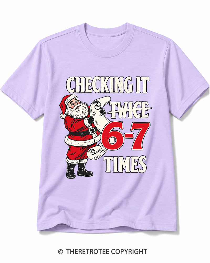 TheRetroTee Checking It Twice 6–7 Times Vintage Cotton T-Shirt