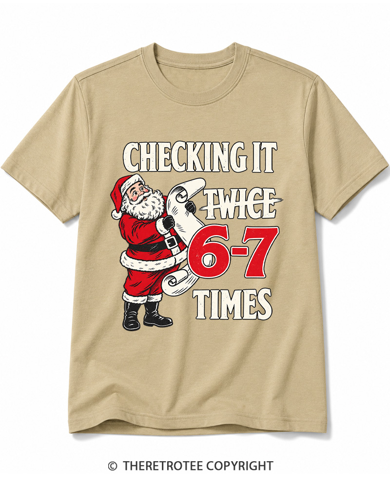 TheRetroTee Checking It Twice 6–7 Times Vintage Cotton T-Shirt