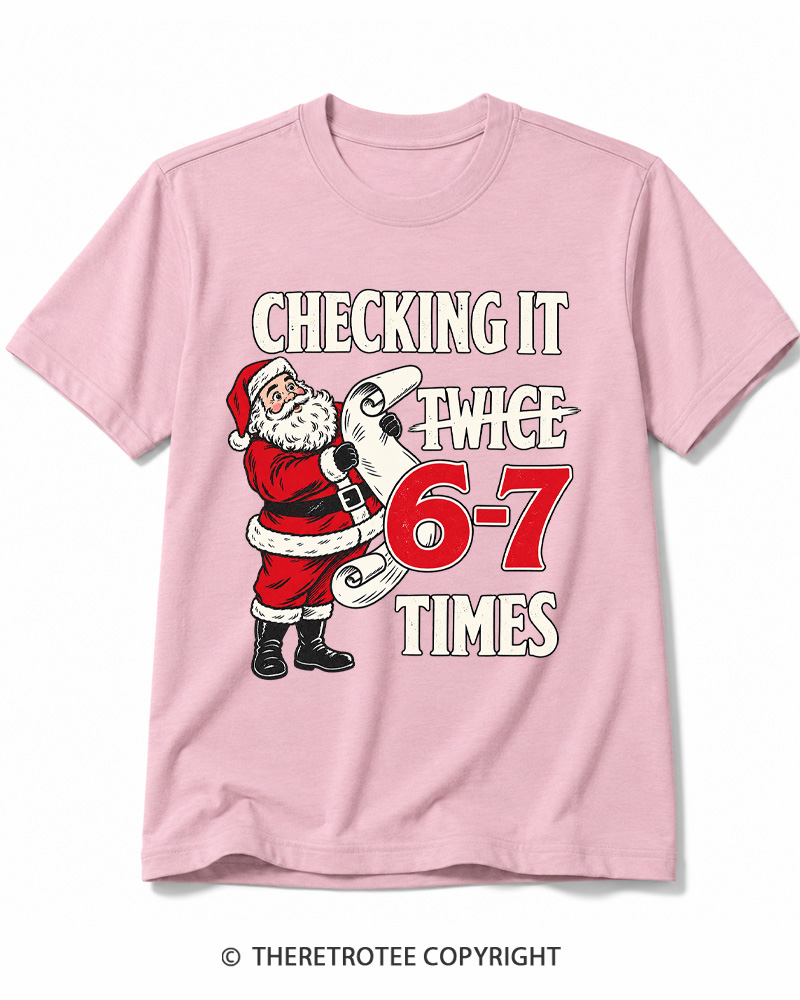 TheRetroTee Checking It Twice 6–7 Times Vintage Cotton T-Shirt