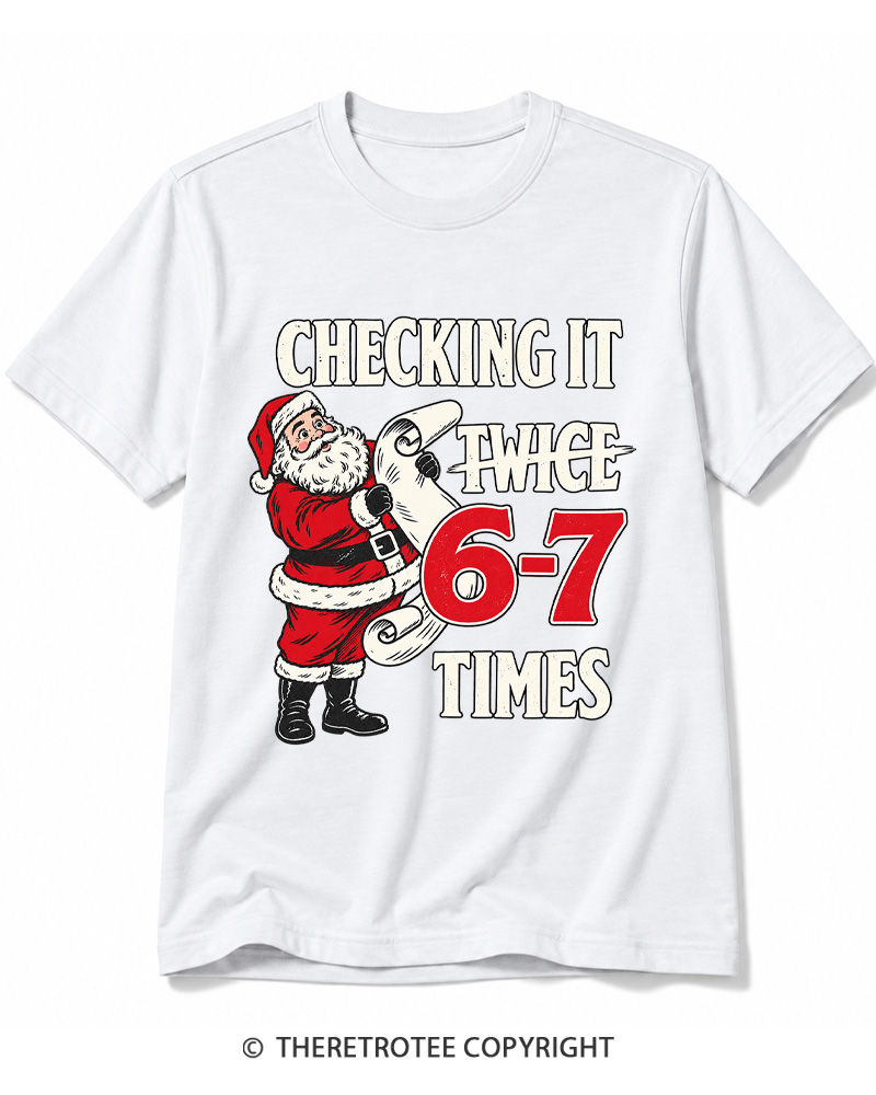 TheRetroTee Checking It Twice 6–7 Times Vintage Cotton T-Shirt