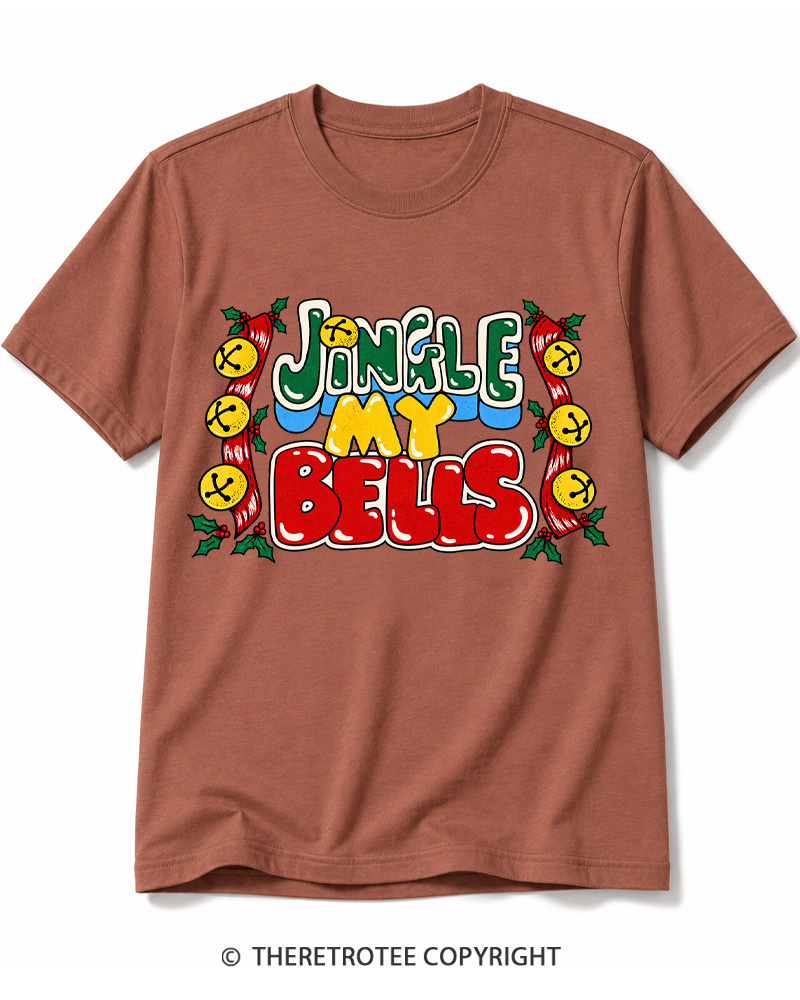 TheRetroTee Jingle My Bells 1990s Cotton T-Shirt