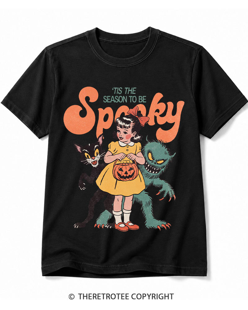 TheRetroTee Tis The Season To Be Spooky Halloween 1950s Cotton T-Shirt