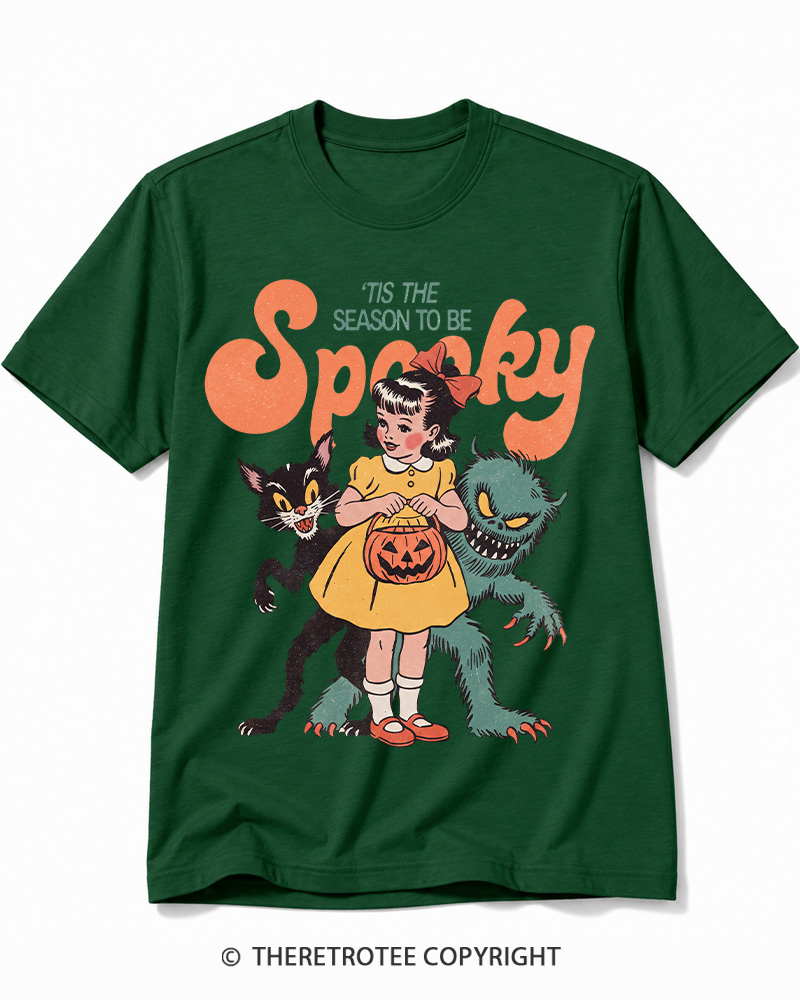 TheRetroTee Tis The Season To Be Spooky Halloween 1950s Cotton T-Shirt