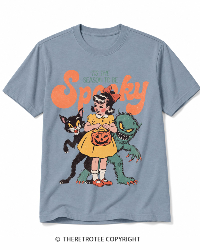 TheRetroTee Tis The Season To Be Spooky Halloween 1950s Cotton T-Shirt