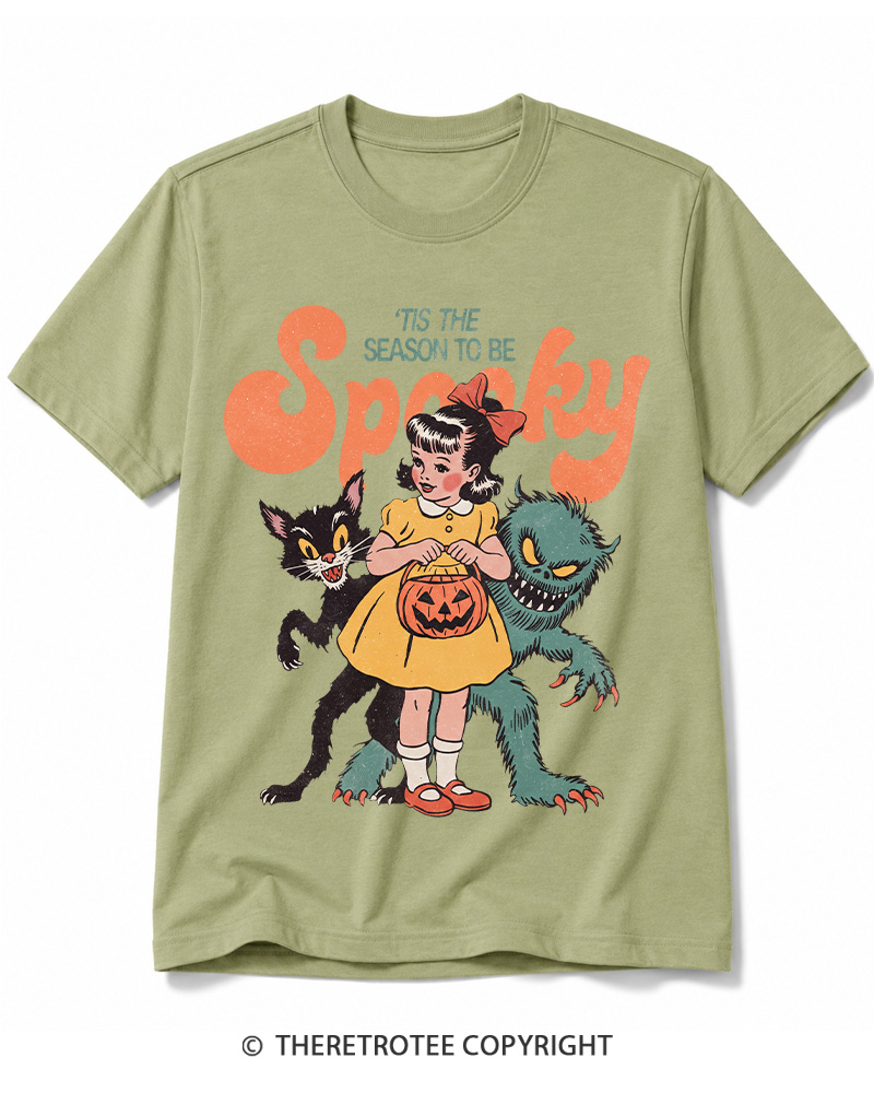 TheRetroTee Tis The Season To Be Spooky Halloween 1950s Cotton T-Shirt