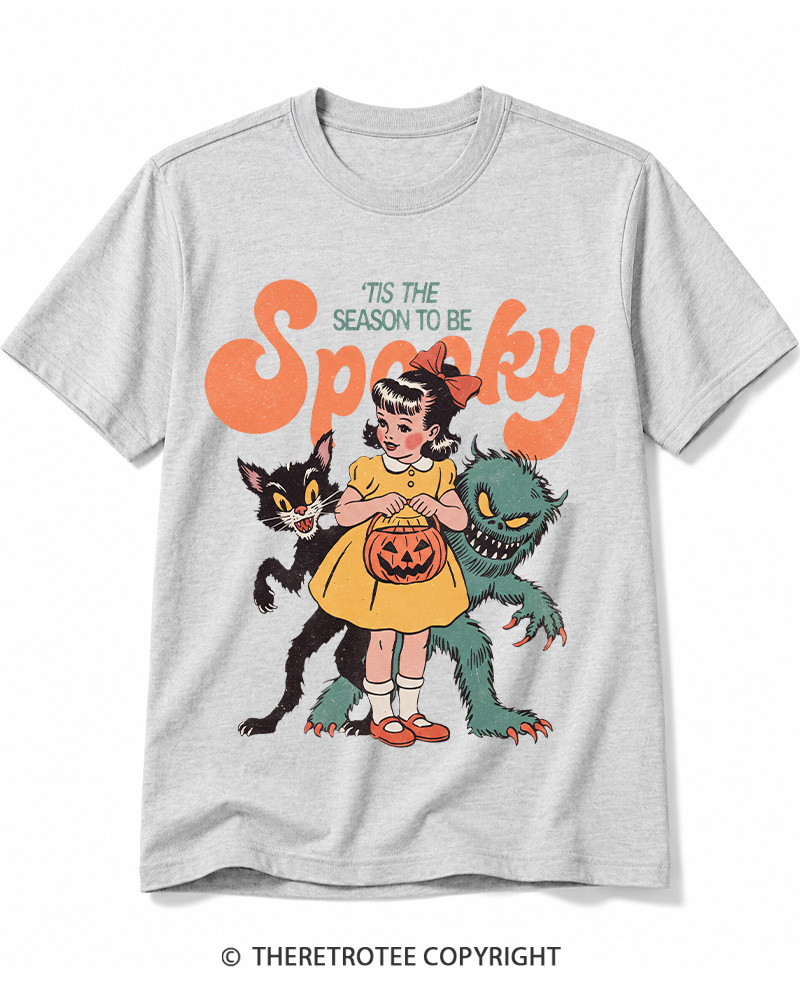 TheRetroTee Tis The Season To Be Spooky Halloween 1950s Cotton T-Shirt