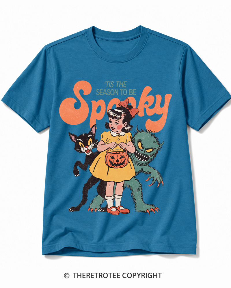 TheRetroTee Tis The Season To Be Spooky Halloween 1950s Cotton T-Shirt