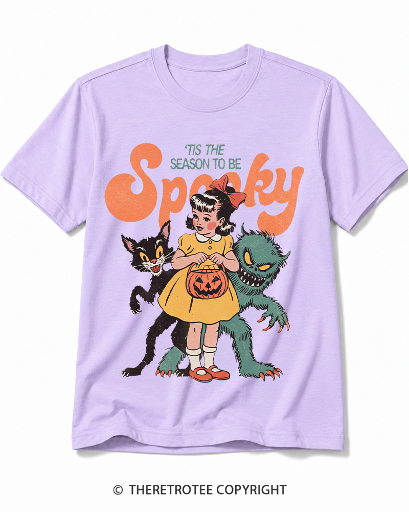 TheRetroTee Tis The Season To Be Spooky Halloween 1950s Cotton T-Shirt
