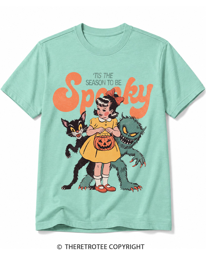 TheRetroTee Tis The Season To Be Spooky Halloween 1950s Cotton T-Shirt