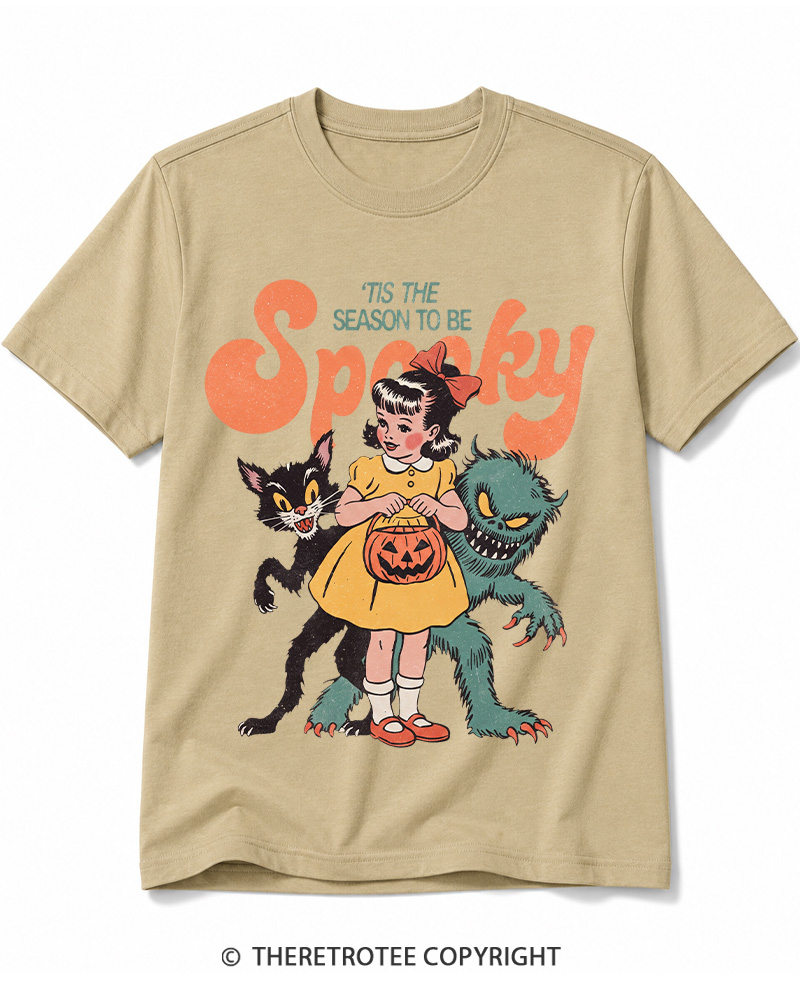 TheRetroTee Tis The Season To Be Spooky Halloween 1950s Cotton T-Shirt