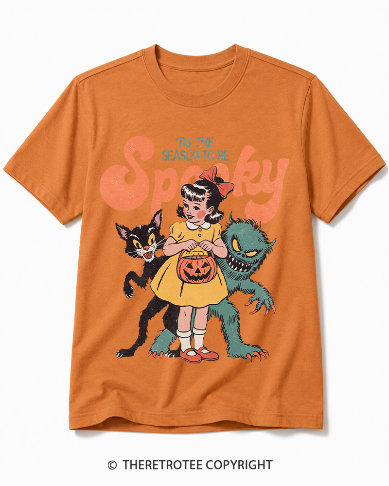 TheRetroTee Tis The Season To Be Spooky Halloween 1950s Cotton T-Shirt