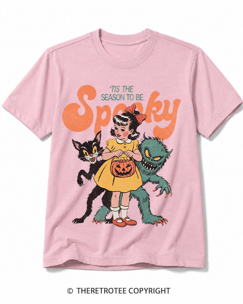 TheRetroTee Tis The Season To Be Spooky Halloween 1950s Cotton T-Shirt