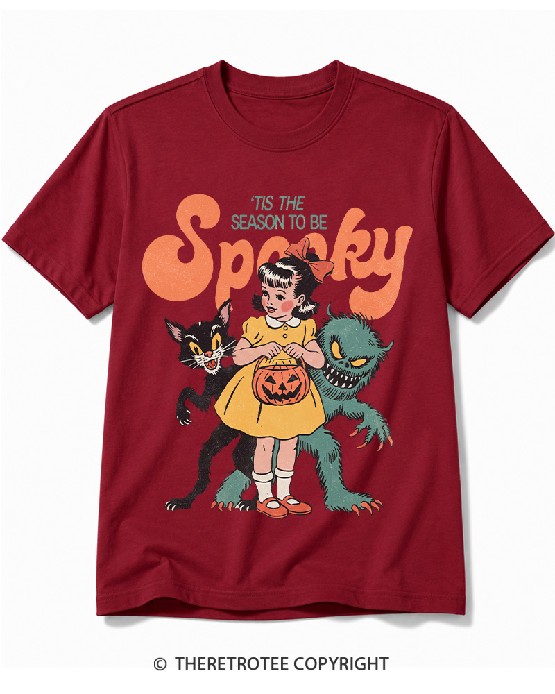 TheRetroTee Tis The Season To Be Spooky Halloween 1950s Cotton T-Shirt