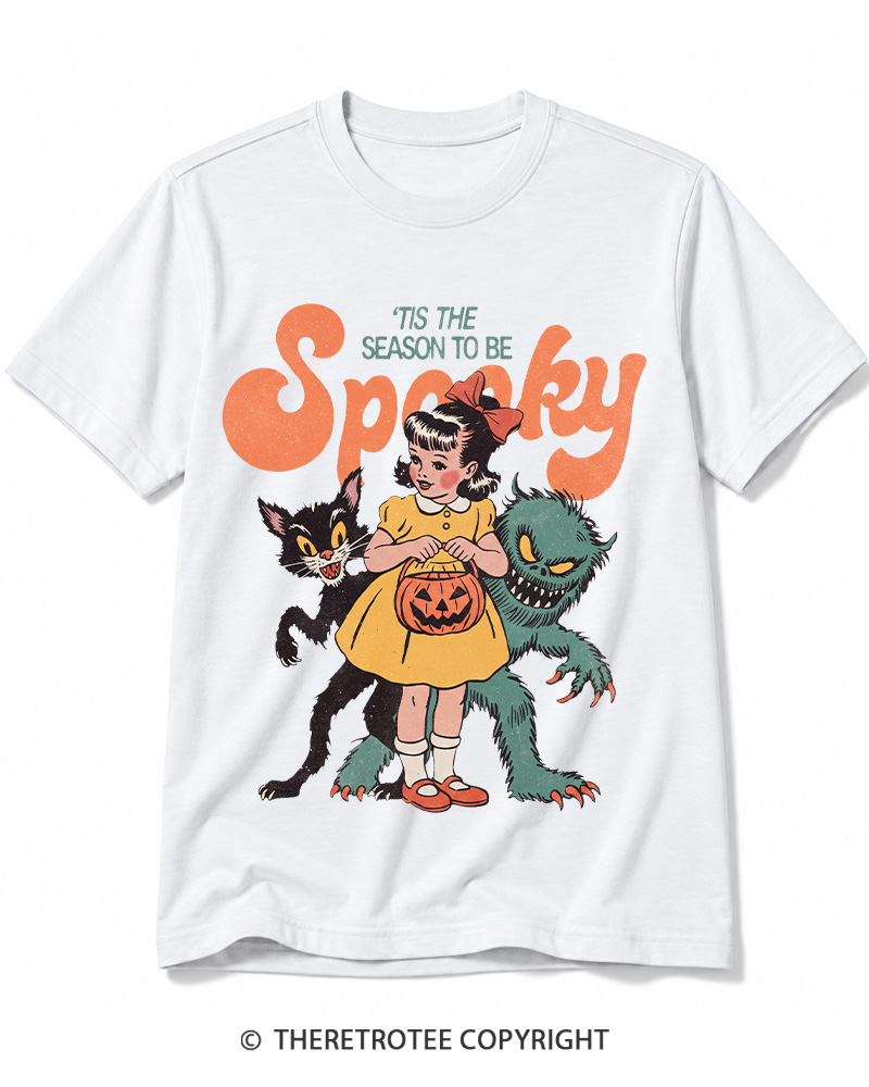TheRetroTee Tis The Season To Be Spooky Halloween 1950s Cotton T-Shirt