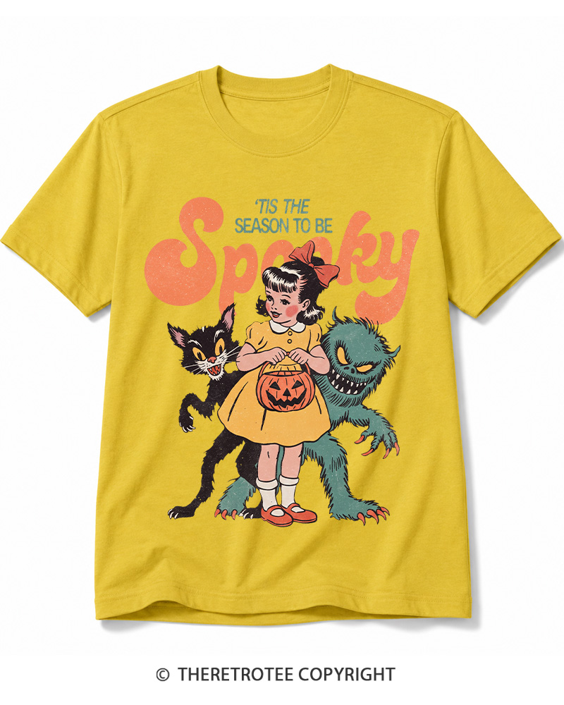 TheRetroTee Tis The Season To Be Spooky Halloween 1950s Cotton T-Shirt