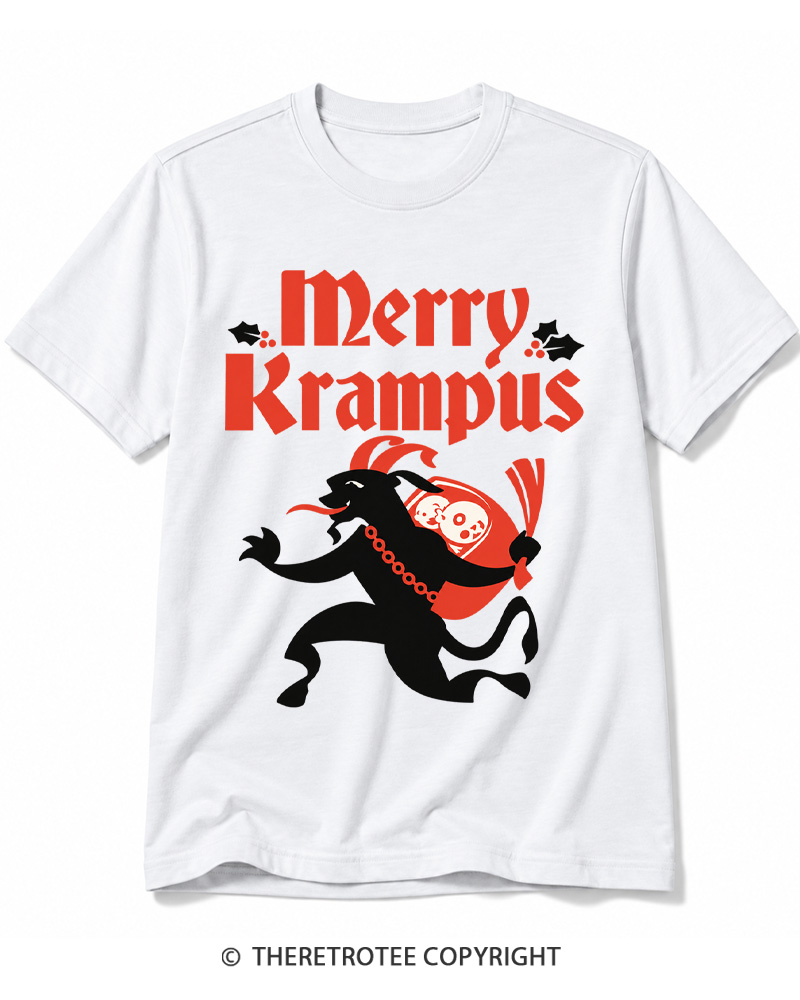 TheRetroTee Merry Krampus 1910s Cotton T-Shirt