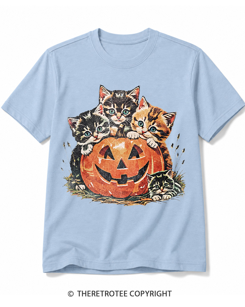 TheRetroTee Vintage Cat Halloween 1990s Cotton T-Shirt