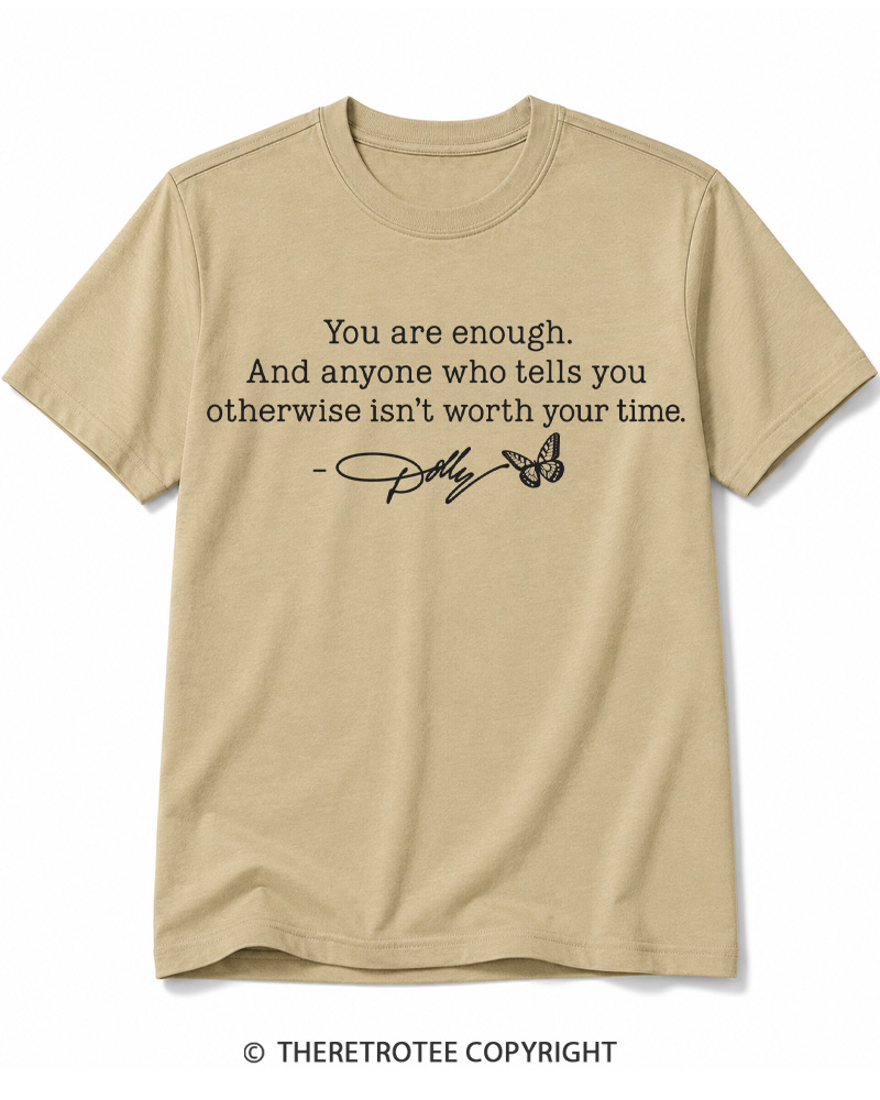 TheRetroTee You Are Enough 1970s Cotton T-Shirt