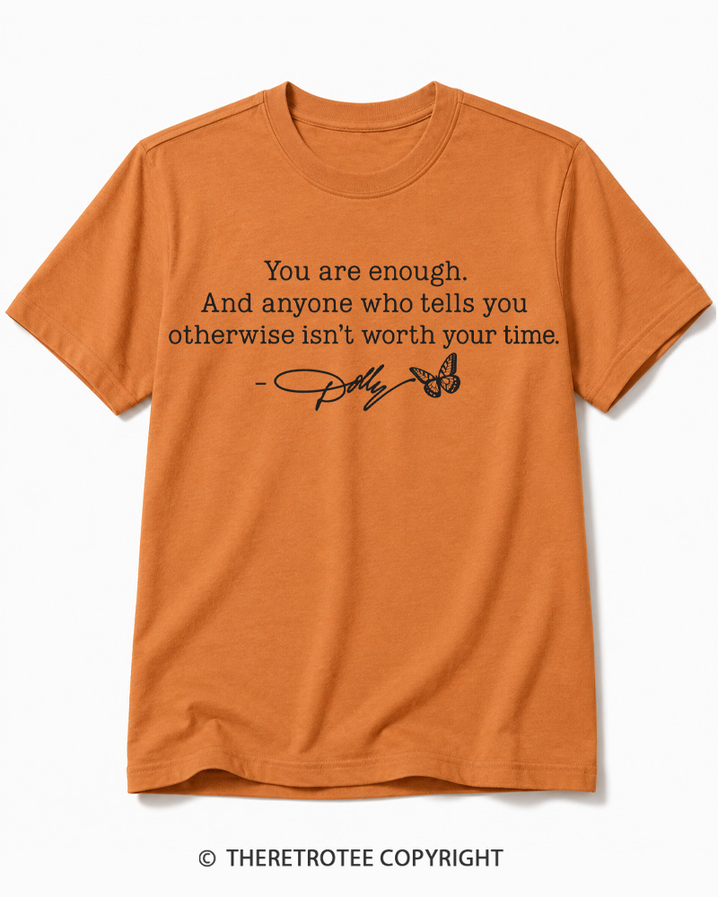 TheRetroTee You Are Enough 1970s Cotton T-Shirt