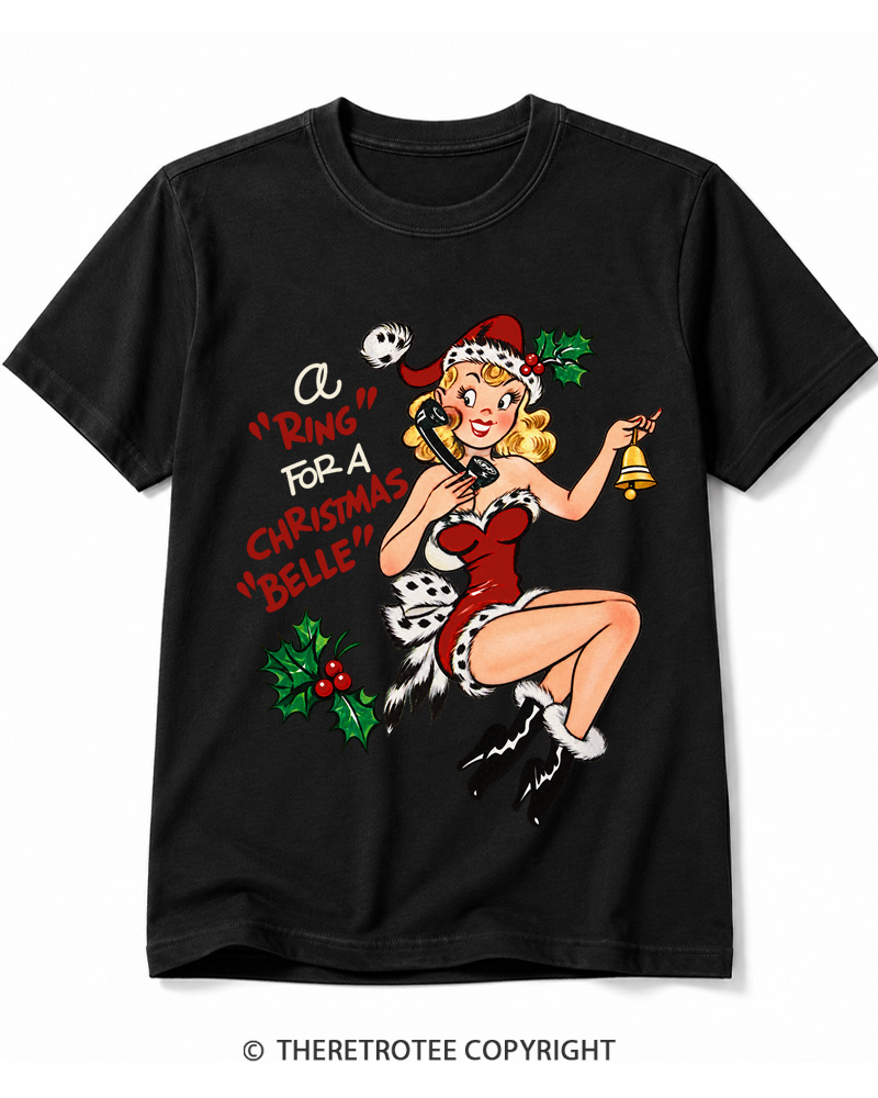 TheRetroTee Christmas Belle 1950s Cotton T-Shirt