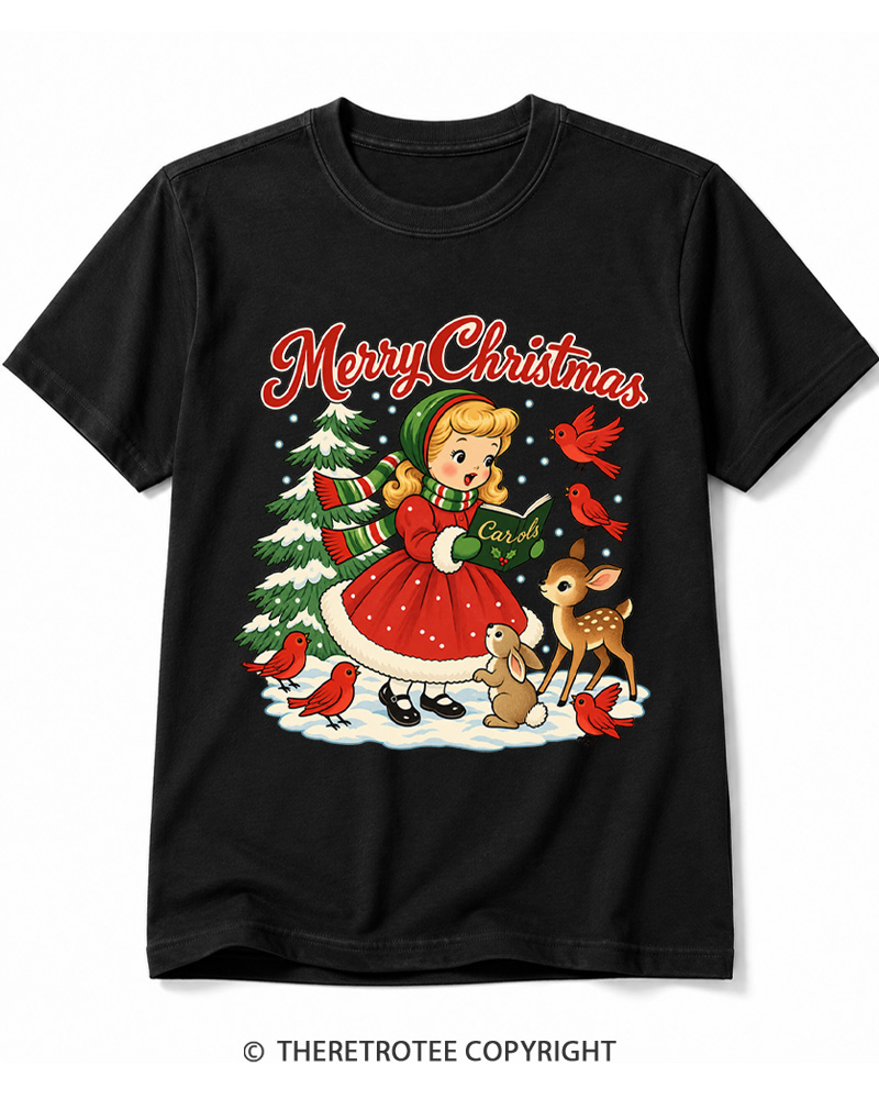 TheRetroTee Christmas Carols 1950s Cotton T-Shirt