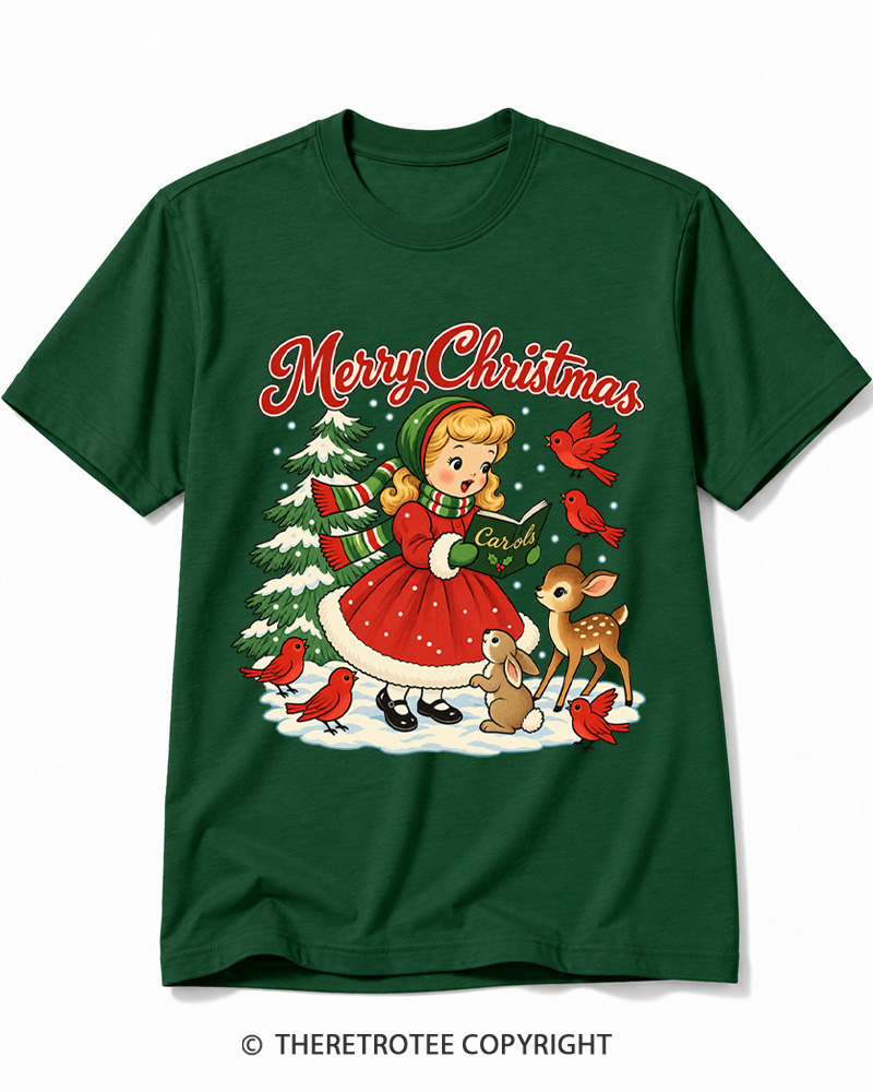 TheRetroTee Christmas Carols 1950s Cotton T-Shirt