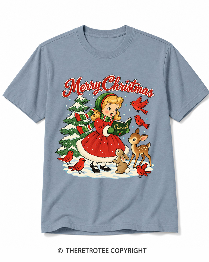 TheRetroTee Christmas Carols 1950s Cotton T-Shirt