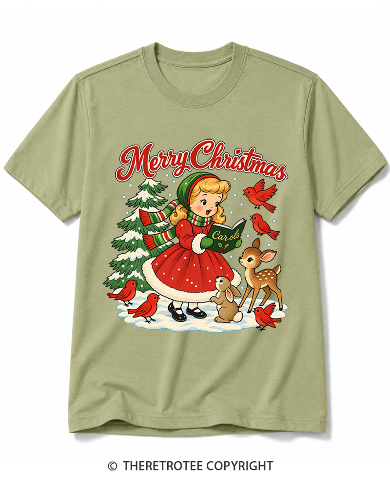 TheRetroTee Christmas Carols 1950s Cotton T-Shirt