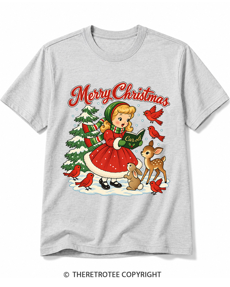TheRetroTee Christmas Carols 1950s Cotton T-Shirt