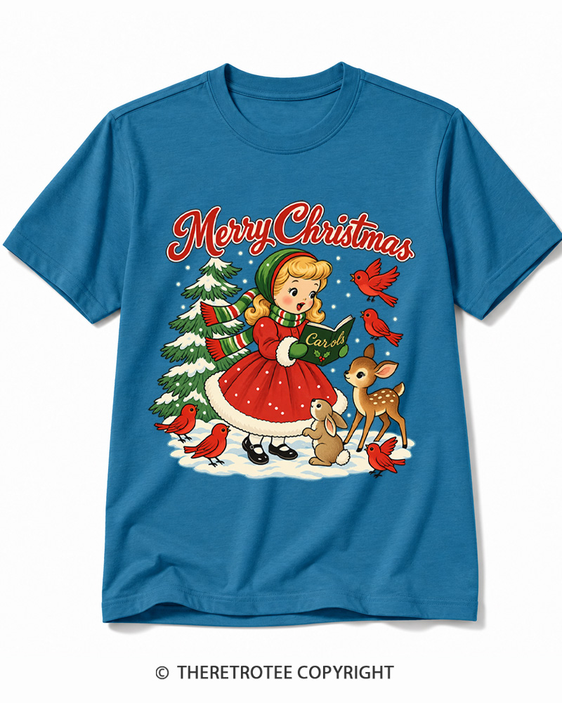 TheRetroTee Christmas Carols 1950s Cotton T-Shirt