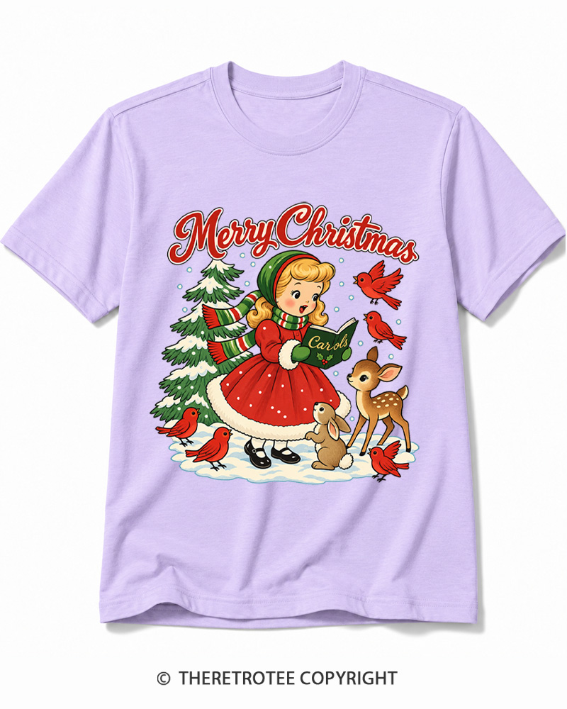 TheRetroTee Christmas Carols 1950s Cotton T-Shirt