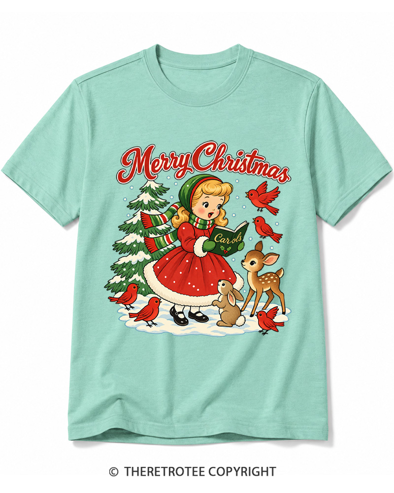 TheRetroTee Christmas Carols 1950s Cotton T-Shirt
