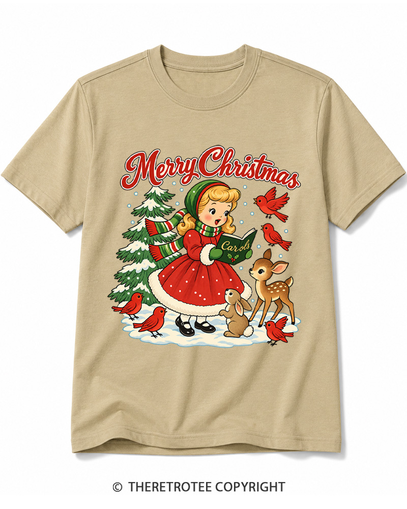 TheRetroTee Christmas Carols 1950s Cotton T-Shirt