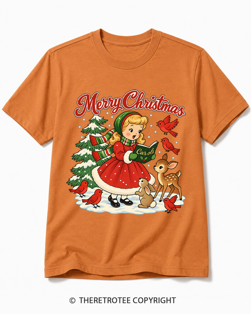 TheRetroTee Christmas Carols 1950s Cotton T-Shirt