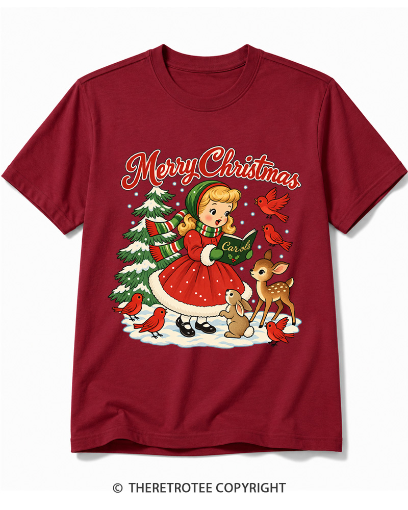 TheRetroTee Christmas Carols 1950s Cotton T-Shirt