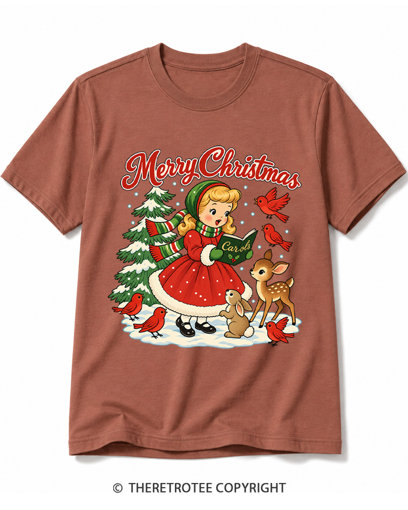 TheRetroTee Christmas Carols 1950s Cotton T-Shirt