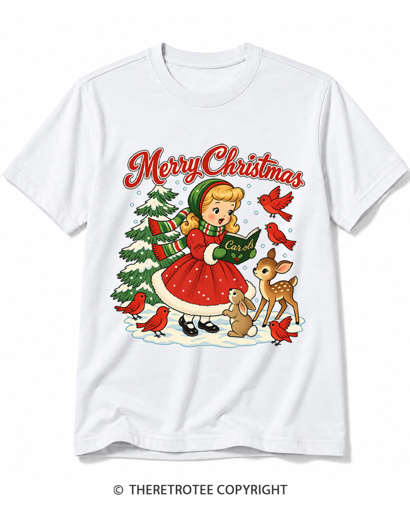 TheRetroTee Christmas Carols 1950s Cotton T-Shirt