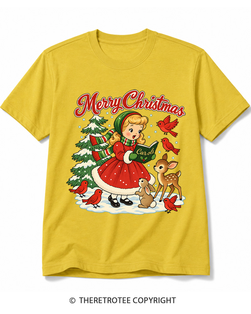 TheRetroTee Christmas Carols 1950s Cotton T-Shirt