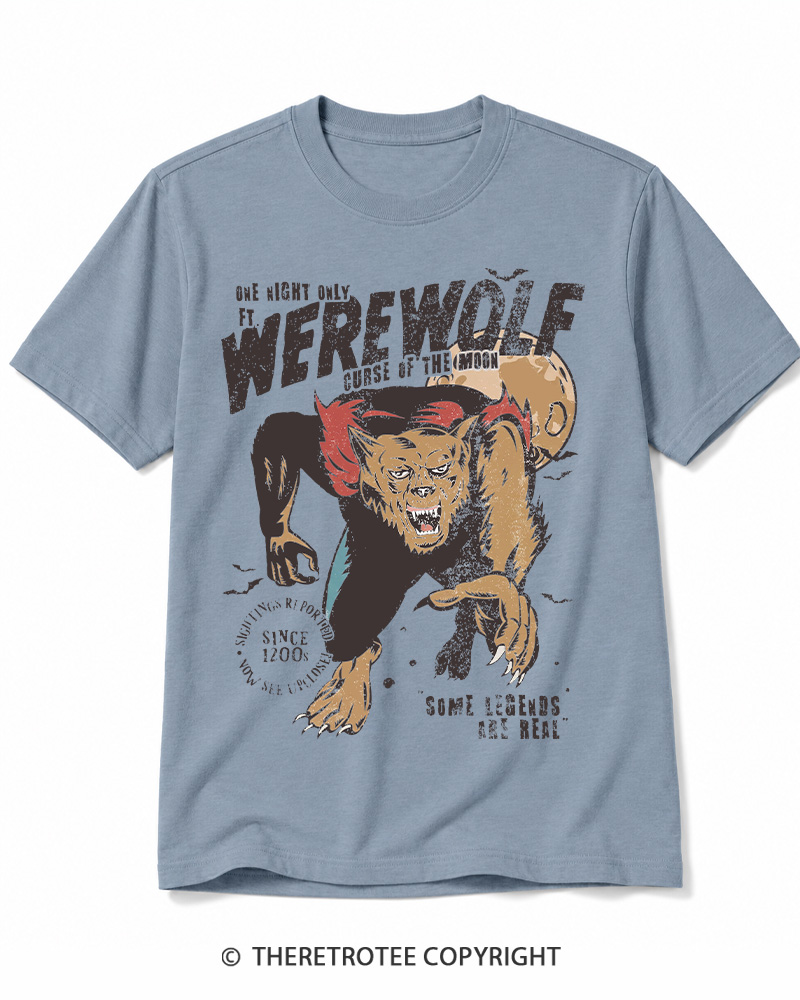 TheRetroTee Werewolf 1970s Halloween Cotton T-Shirt