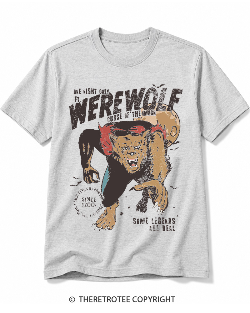 TheRetroTee Werewolf 1970s Halloween Cotton T-Shirt