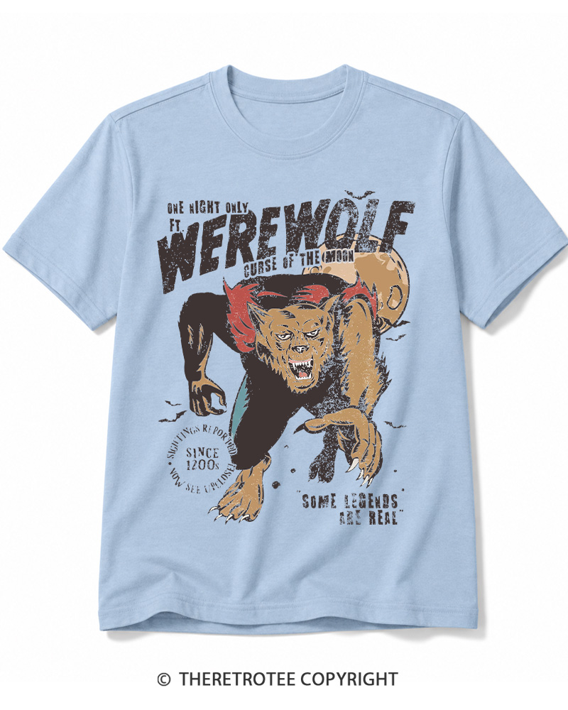 TheRetroTee Werewolf 1970s Halloween Cotton T-Shirt