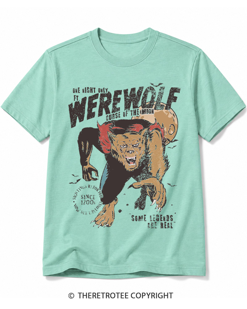 TheRetroTee Werewolf 1970s Halloween Cotton T-Shirt