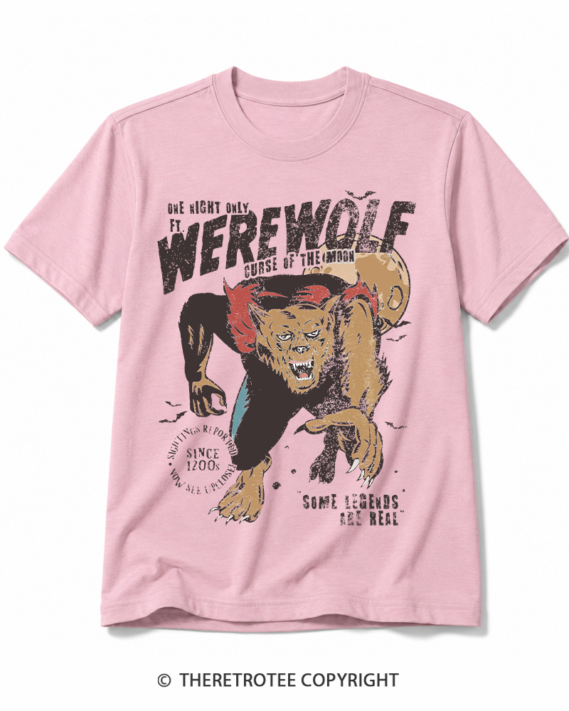 TheRetroTee Werewolf 1970s Halloween Cotton T-Shirt