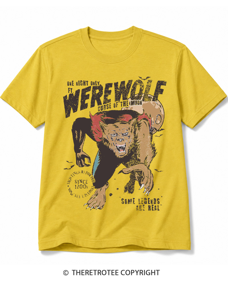 TheRetroTee Werewolf 1970s Halloween Cotton T-Shirt