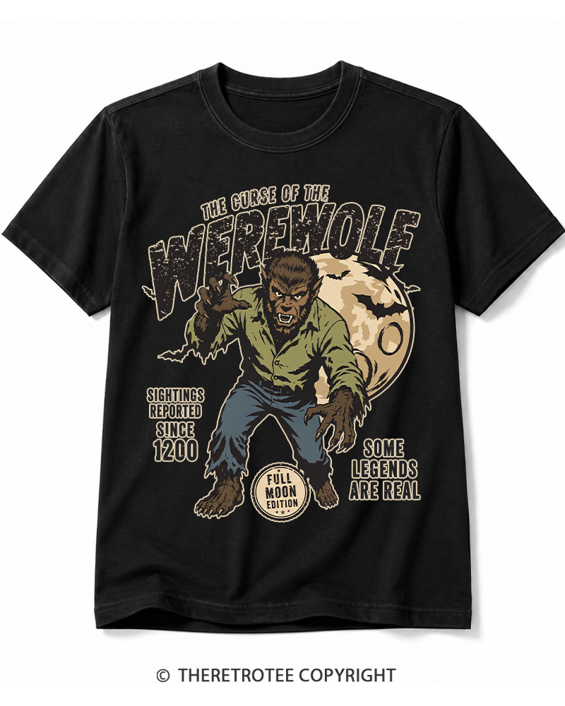 TheRetroTee Werewolf Cult Classic Halloween Horror Movie 1990s Cotton T-Shirt