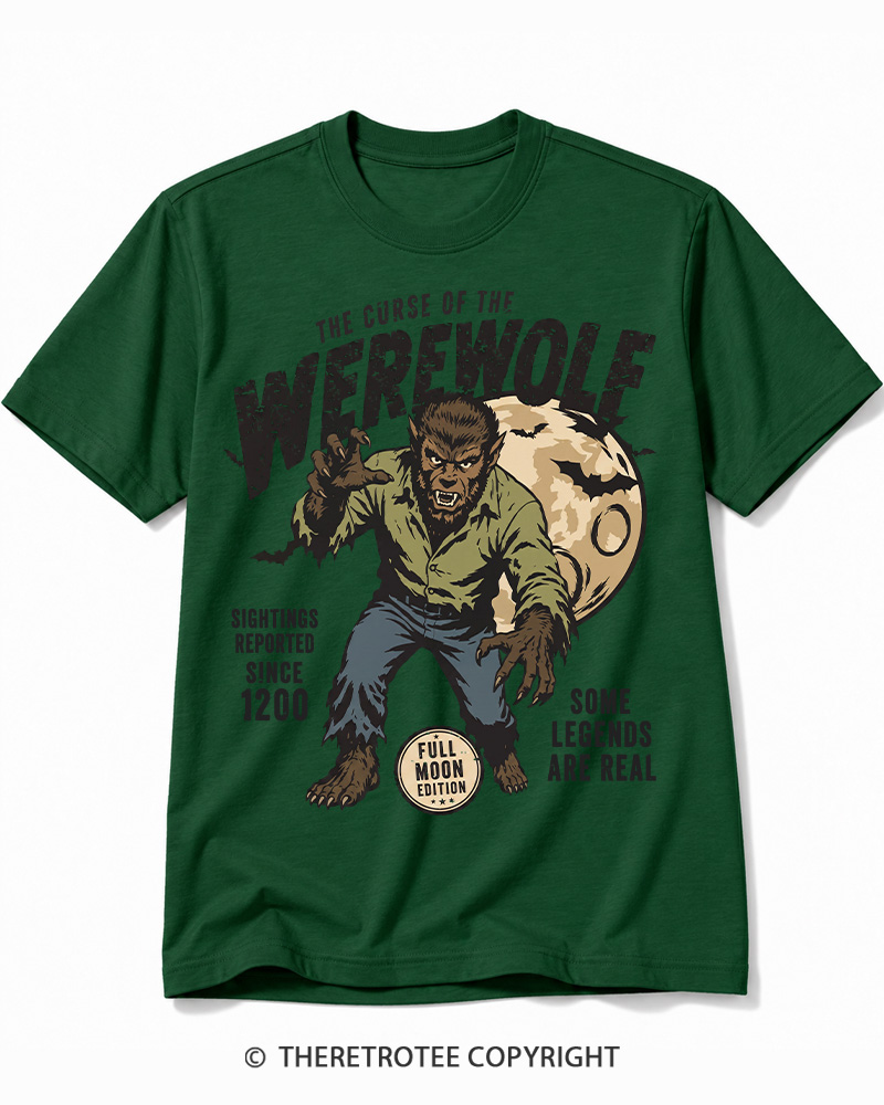 TheRetroTee Werewolf Cult Classic Halloween Horror Movie 1990s Cotton T-Shirt